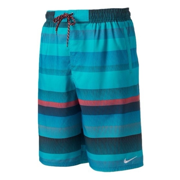 Nike Optic Shift Striped Volley Beach Swim Shorts Size Small - Picture 1 of 11